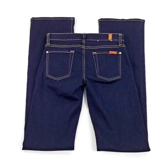 7 For All Mankind The Skinny Boot Dark Wash Bootcut Denim Jeans Womens 27 NWOT - Picture 4 of 12